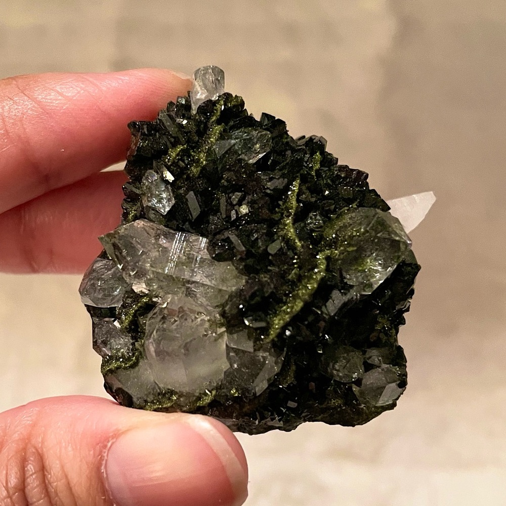 Sparkly Epidote with Quartz
